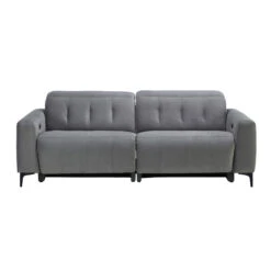 Frascati Misty Grey Fabric Power Recliner 3 Seater Sofa