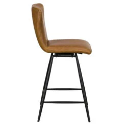 Estelle Swivel Counter Bar Stool In Tan Faux Leather -Housing Units Shop 049df4fdf5f7db80b7966a30a87ff8e9