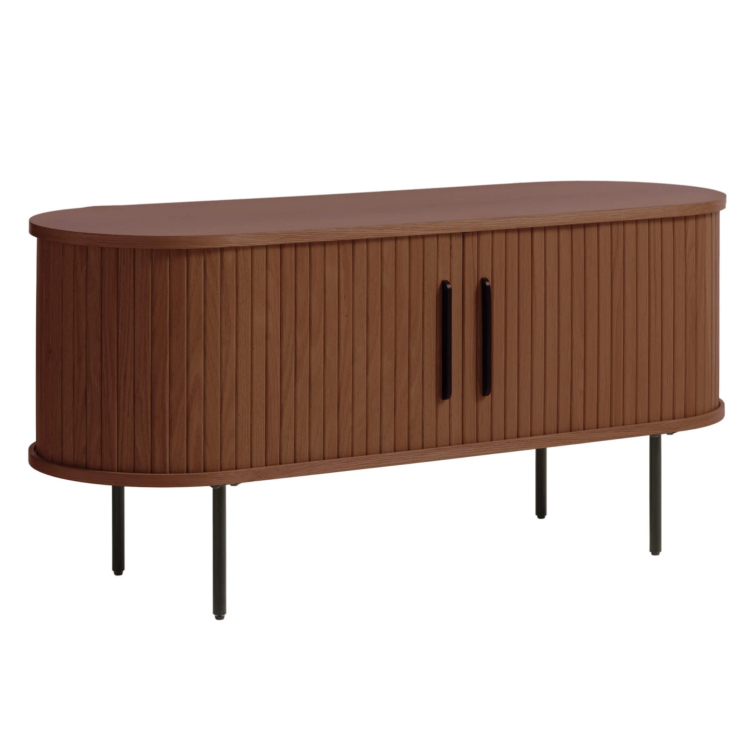 Annika Smoked Oak Slatted Sliding 2 Door TV Lowboard 8 Annika Smoked Oak Slatted Sliding 2 Door TV Lowboard - Image 6