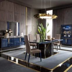 Celeste High Gloss Cobalt Blue 196cm Extending Dining Table & 6 High-Back Grey Faux Leather Chairs -Housing Units Shop 06e588fbf8a8bd578aa2e96ad5e1b6ff 1