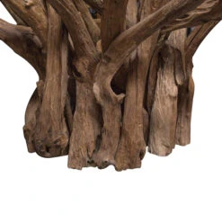 Java Reclaimed Teak 130cm Round Dining Table & 4 Toby Brown Faux Leather Chairs -Housing Units Shop 08cd15c2b3445d82e7cba35c1484e1a5