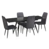 Nero Extending Dining Table With 4 Bettina Grey Velvet Dining Chairs -Housing Units Shop 092d454870453de8f181511d2c4bae2b 1