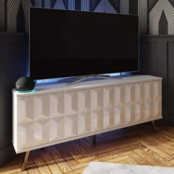 Frank Olsen Elevate White LED And Intelligent Eye Corner TV Unit
