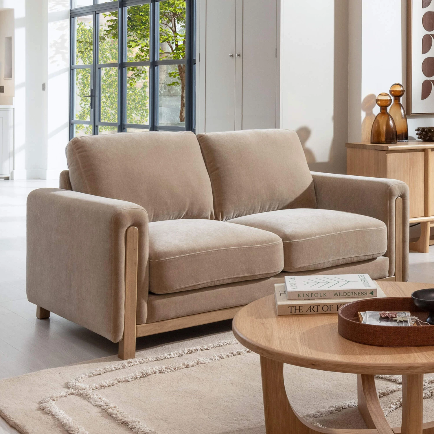 Leila Fawn Fabric Loveseat 3 Leila Fawn Fabric Loveseat