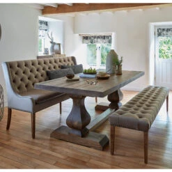 Jacob 200cm Taupe Velvet Straight Dining Bench -Housing Units Shop 0b4e0e98f8849a06be76c0f00cee53bb