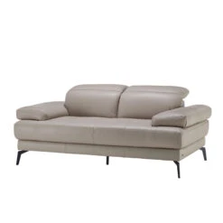 Natuzzi Editions Dado Stone Grey Leather 2 Seater Sofa -Housing Units Shop 0d424504d1e11f4afa36a665632d77c9