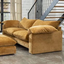 Sabrina Dusk Cinnamon Fabric Large Sofa