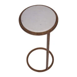 Libra Iota White Marble Accent Side Table -Housing Units Shop 0f6cb09cf71db99f9efcc37fc11d787c