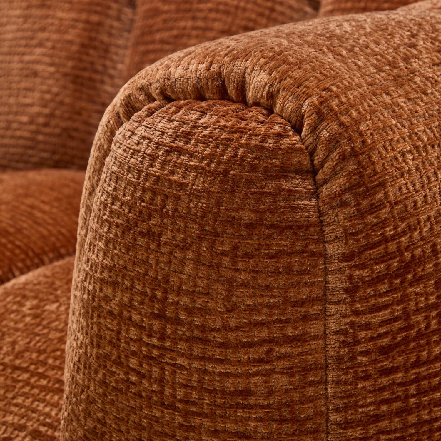 Durante Burnt Orange Boucle Fabric Lounge Chair 7 Durante Burnt Orange Boucle Fabric Lounge Chair - Image 5
