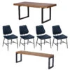 Malmo Reclaimed Timber 180cm Extending Dining Table, Bench & 4 Kiara Blue Faux Leather Chairs 1 Malmo Reclaimed Timber 180cm Extending Dining Table, Bench & 4 Kiara Blue Faux Leather Chairs -Housing Units Shop 0fc97956ae66f949156e1099b3c4f215