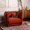 Glass House Thorne Rust Orange Fabric Armchair -Housing Units Shop 10648e83134110bdc0f8aeb5cec1fab1