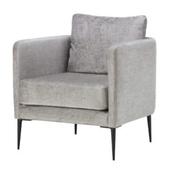 Bergamo Castello Steel Grey Fabric Accent Chair