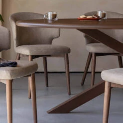 Hogarth Brown Oval Ash Wood Dining Table -Housing Units Shop 13f60bd38a1da0d6080f0ddab410eac2