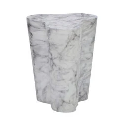Cassian White Marble Effect Side Table -Housing Units Shop 1628b1483bdece265016037e26cd7393