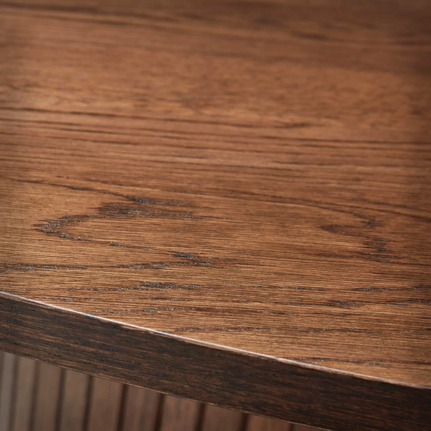 Annika Smoked Oak Slatted 120cm Round Dining Table 6 Annika Smoked Oak Slatted 120cm Round Dining Table - Image 4