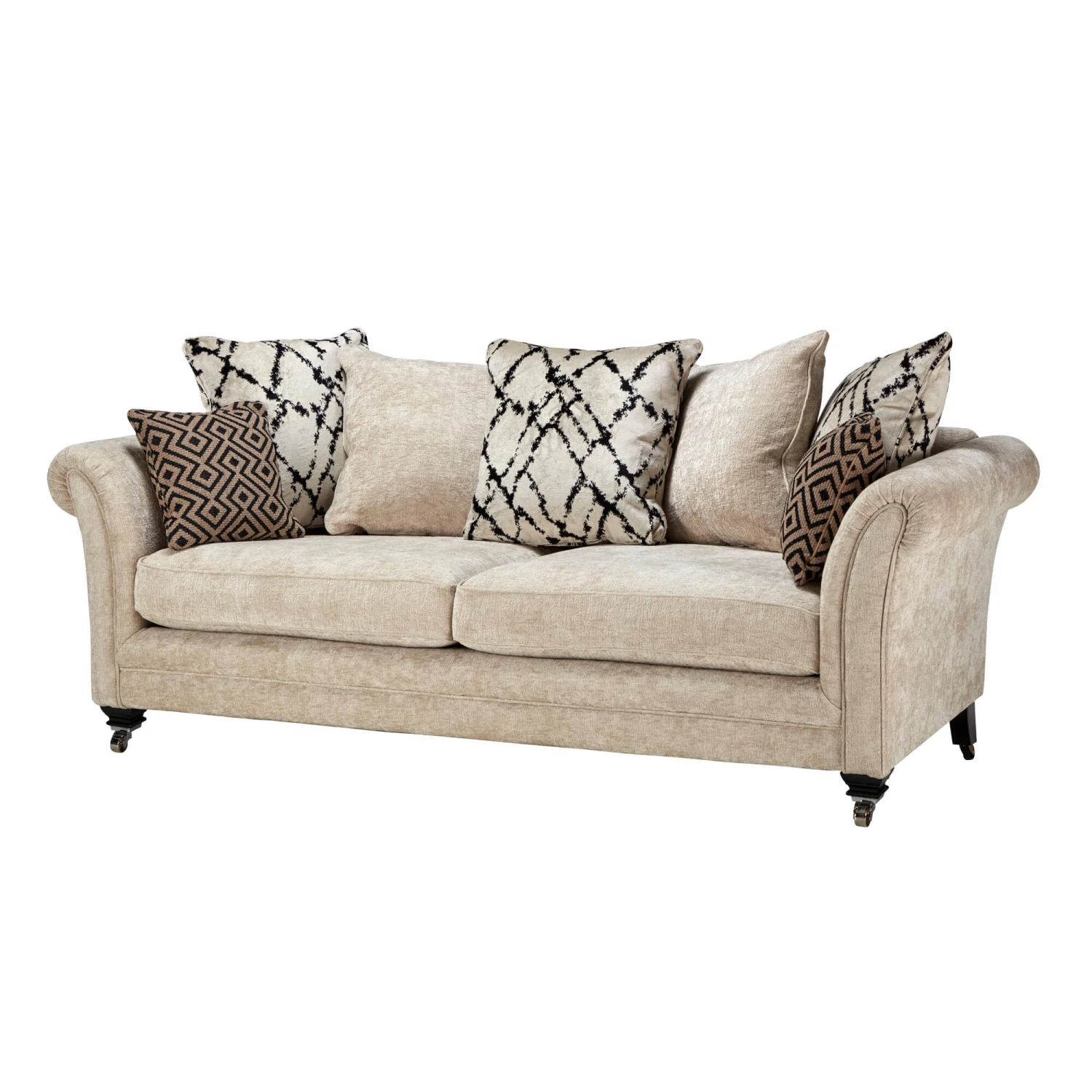 Lucinda Natural Chenille Fabric Scatter Back Grand Sofa 4 Lucinda Natural Chenille Fabric Scatter Back Grand Sofa - Image 2