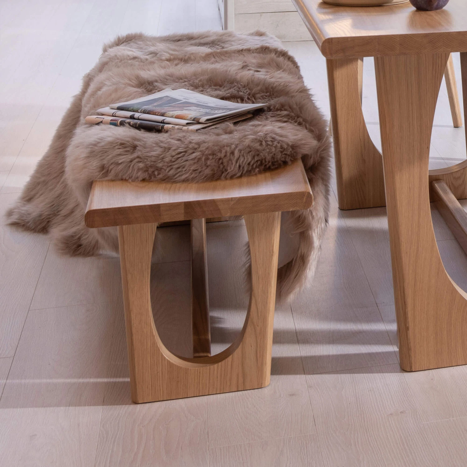 Arden 155cm Natural Oak Dining Bench 7 Arden 155cm Natural Oak Dining Bench - Image 5