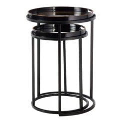 Libra Nero Black & Gold Swirl Mirrored Nest Of 2 Tables 10 Libra Nero Black & Gold Swirl Mirrored Nest Of 2 Tables -Housing Units Shop 19f49bc0f5e6e481817ab3297a3685ad