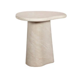 Glass House Solna Small Travertine Effect Lamp Table