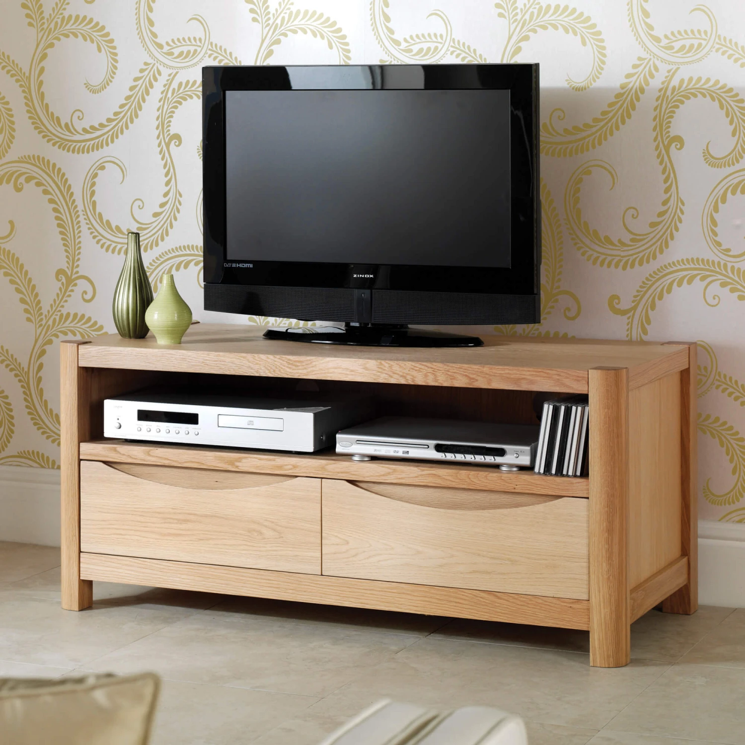 Stockholm Light Oak 2 Drawer TV Unit 3 Stockholm Light Oak 2 Drawer TV Unit