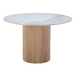 Rochelle 120cm Round Mango Wood & Marble Dining Table & 4 Larvik Natural Chairs -Housing Units Shop 1d8704824f15dfcafa8701016c64b4c8