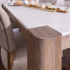 Tivoli Brushed Oak Dining Table With Marble Top -Housing Units Shop 1debc523af9f36ee1ce933ad25514544 1