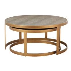 Stellar Set Of 2 Grey Shagreen Coffee Tables -Housing Units Shop 1df38e4cd7f2ca9f8ea8c624c28a2232