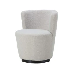 Matilde Ivory Boucle Fabric Swivel Chair