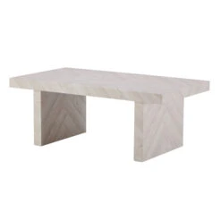 Dune Pale White Herringbone Coffee Table