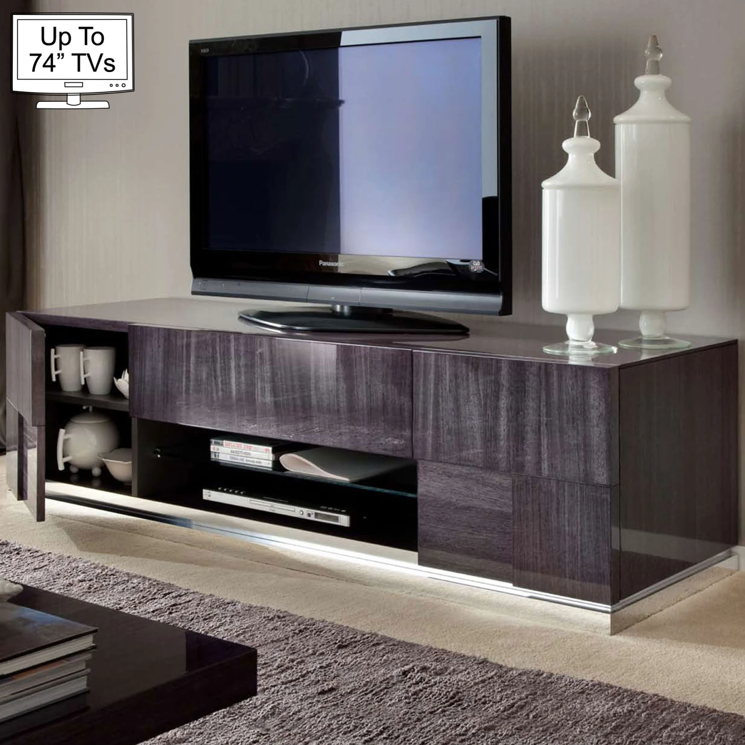 Monza High Gloss TV Stand For Up To 74" TVs 3 Monza High Gloss TV Stand For Up To 74" TVs