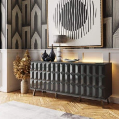 Frank Olsen Elevate Grey LED & Wireless Charging Sideboard