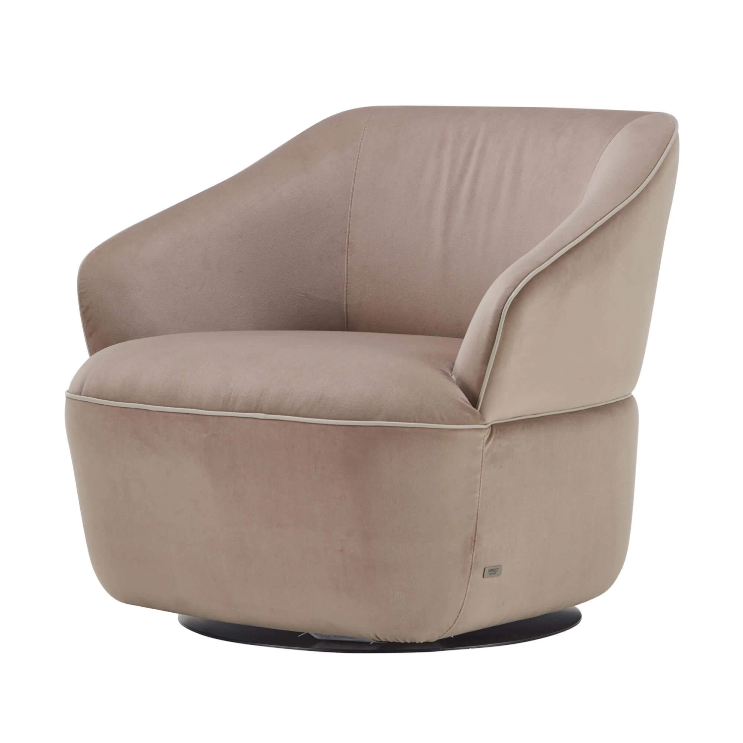 Natuzzi Editions Damen Beige Fabric Swivel Chair 4 Natuzzi Editions Damen Beige Fabric Swivel Chair - Image 2