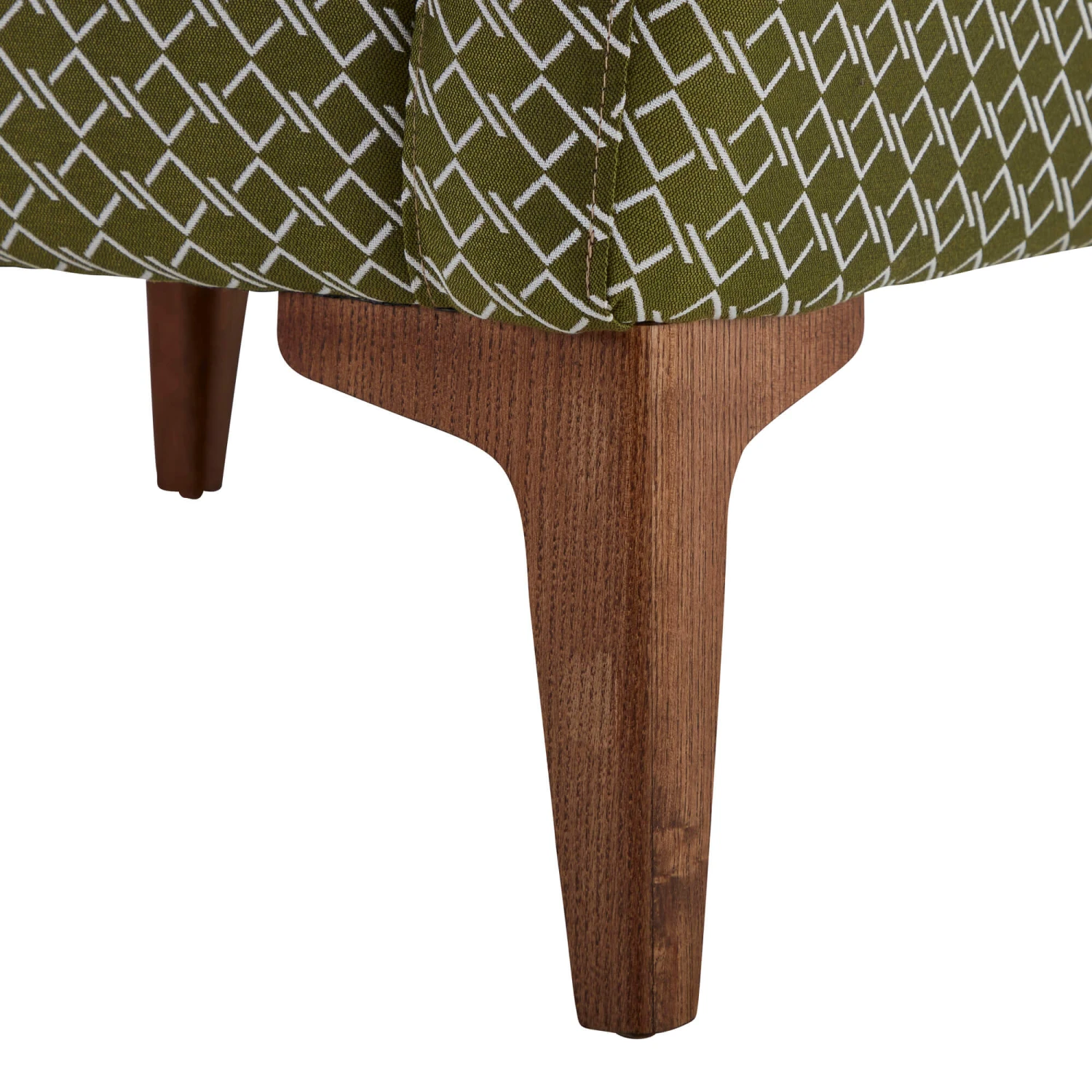 Harrison Olive Green Geometric Patterned Fabric Accent Chair 7 Harrison Olive Green Geometric Patterned Fabric Accent Chair - Image 5