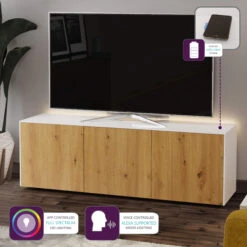 Frank Olsen Intelligent 150cm White Gloss & Oak TV Unit 9 Frank Olsen Intelligent 150cm White Gloss & Oak TV Unit -Housing Units Shop 2267029845874b5c95a93817b469c36e