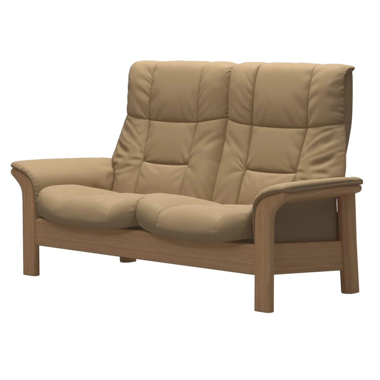 Stressless Buckingham 2 Seater Recliner Sofa In Paloma Sand & Oak – Quickship 4 Stressless Buckingham 2 Seater Recliner Sofa In Paloma Sand & Oak – Quickship - Image 2