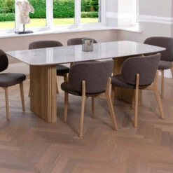 Rochelle 200cm Rectangular Mango Wood & Marble Dining Table