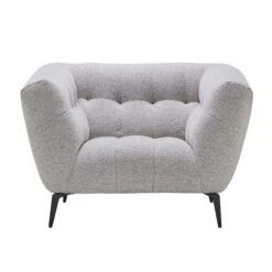 Montreal Light Grey Fabric Armchair