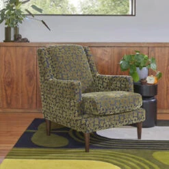 Orla Kiely Spiddal Armchair In Sprig Stem Marine Fabric