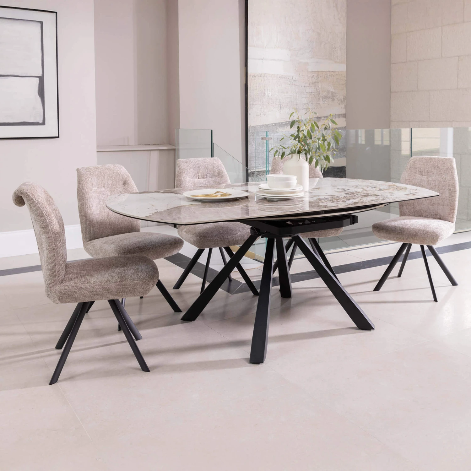 Fiora Casa Volari Round Ceramic Extending Dining Table 5 Fiora Casa Volari Round Ceramic Extending Dining Table - Image 3