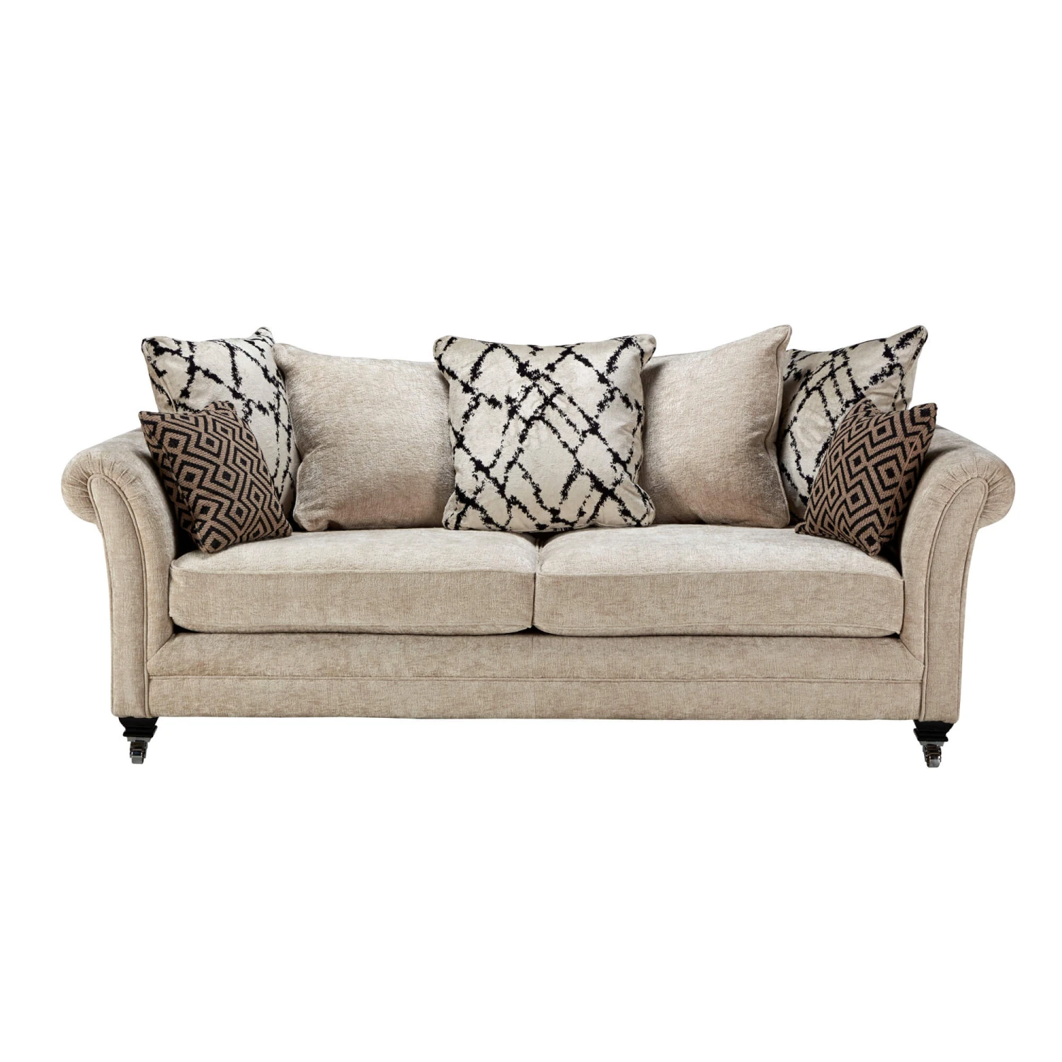 Lucinda Natural Chenille Fabric Scatter Back Grand Sofa 3 Lucinda Natural Chenille Fabric Scatter Back Grand Sofa