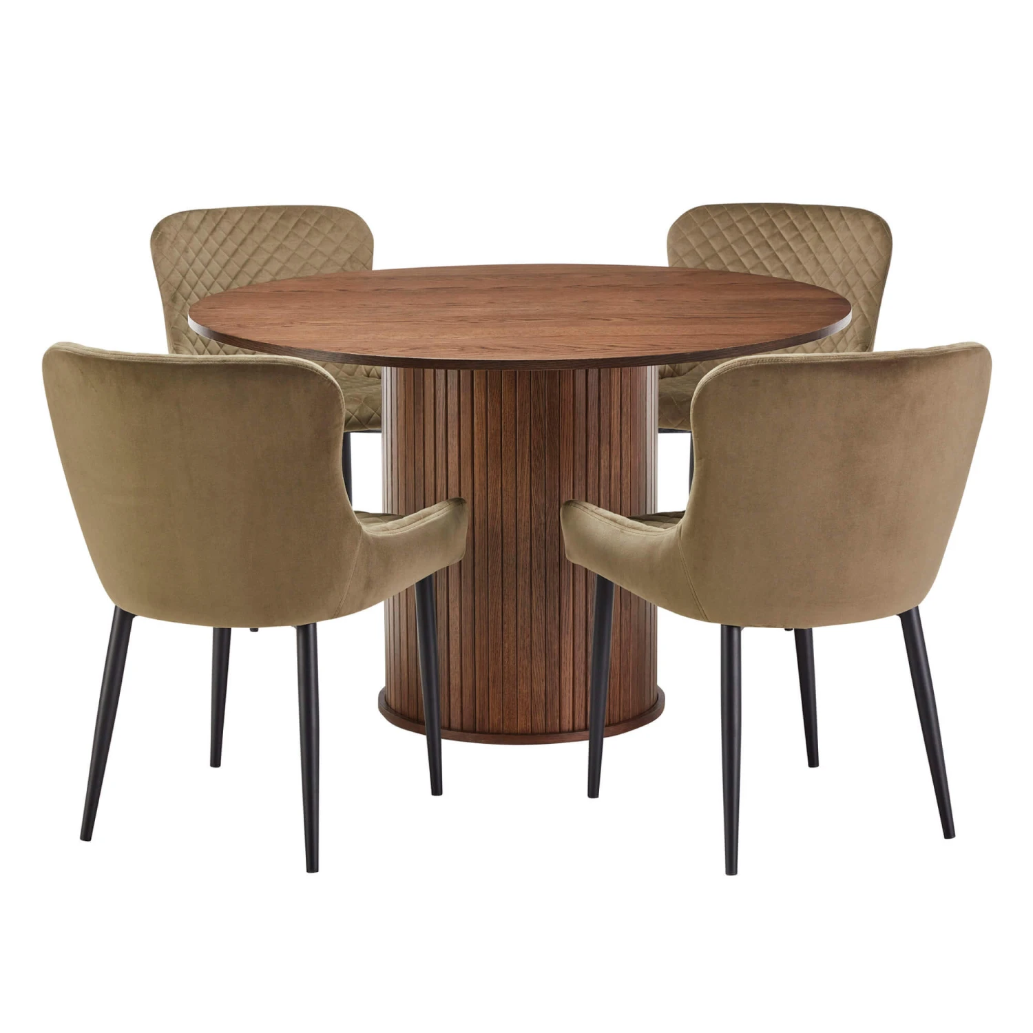 Annika Smoked Oak Slatted 120cm Round Dining Table 10 Annika Smoked Oak Slatted 120cm Round Dining Table - Image 8