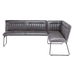 Clarence Grey Faux Leather Left-Hand Corner Dining Bench -Housing Units Shop 2ab33179aa1a839f85c36f8a459d8e8e