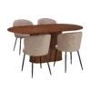 Annika Smoked Oak Slatted 180cm Oval Dining Table With 4 Sandy Desert Dining Chairs -Housing Units Shop 2ad4a8651f4d39a1400e00fce87dbca2