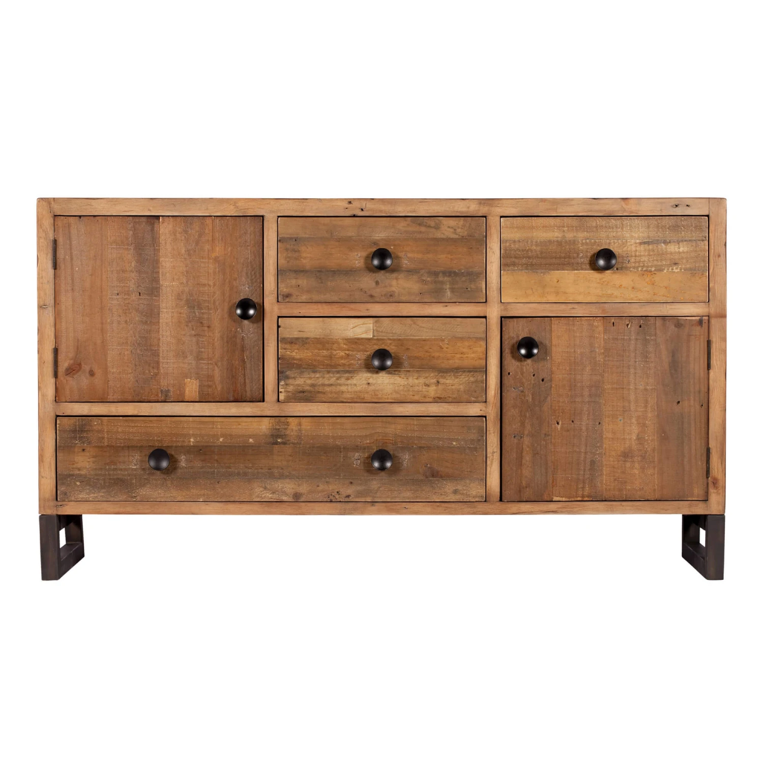 Malmo Reclaimed Timber Large 2 Door 4 Drawer Sideboard 4 Malmo Reclaimed Timber Large 2 Door 4 Drawer Sideboard - Image 2