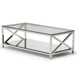 Salona Clear Glass & Chrome Coffee Table