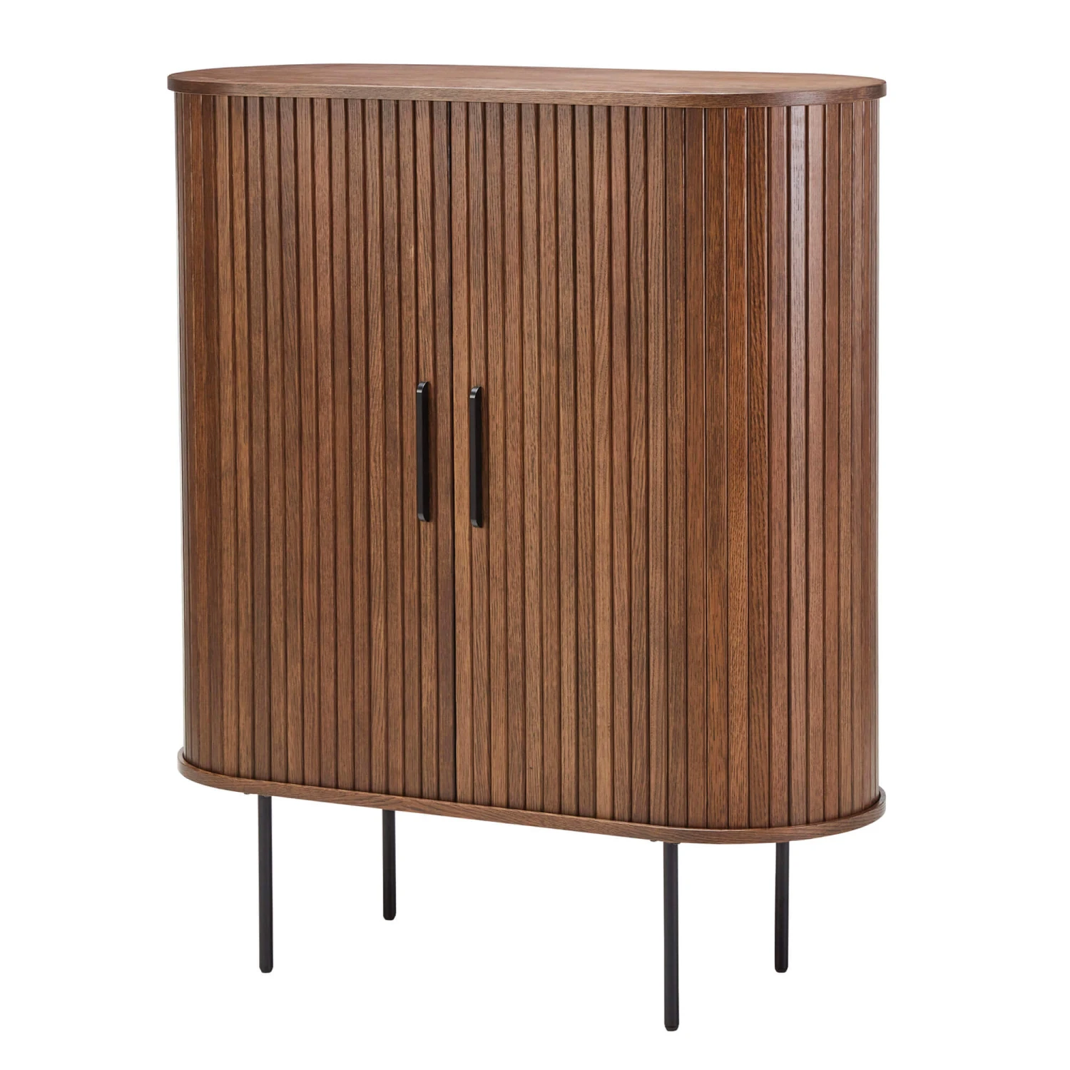 Annika Smoked Oak Slatted Sliding 2 Door Cabinet 5 Annika Smoked Oak Slatted Sliding 2 Door Cabinet - Image 3