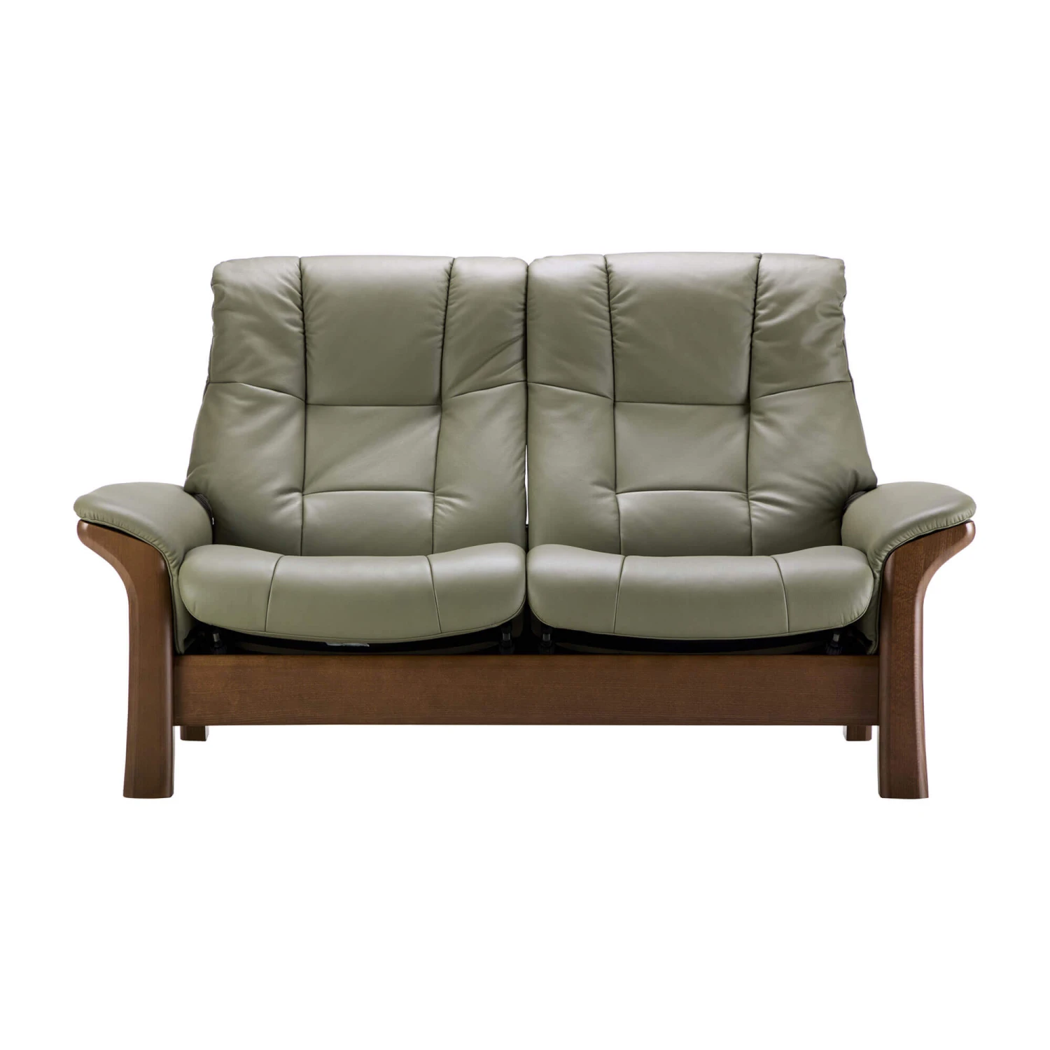 Stressless Buckingham 2 Seater Recliner Sofa In Paloma Shadow Green & Walnut 3 Stressless Buckingham 2 Seater Recliner Sofa In Paloma Shadow Green & Walnut
