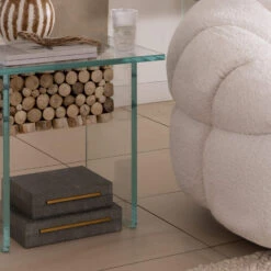 Naturalis Wood And Glass Side Table