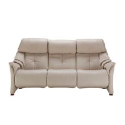 Himolla Chester Cream Leather 3 Seater Manual Recliner Sofa