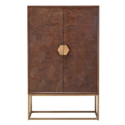 Olivia James Hemingway Mahogany Oak & Gold 2 Door Bar Cabinet -Housing Units Shop 300f16d8da3ce1a4564a548f43df5185